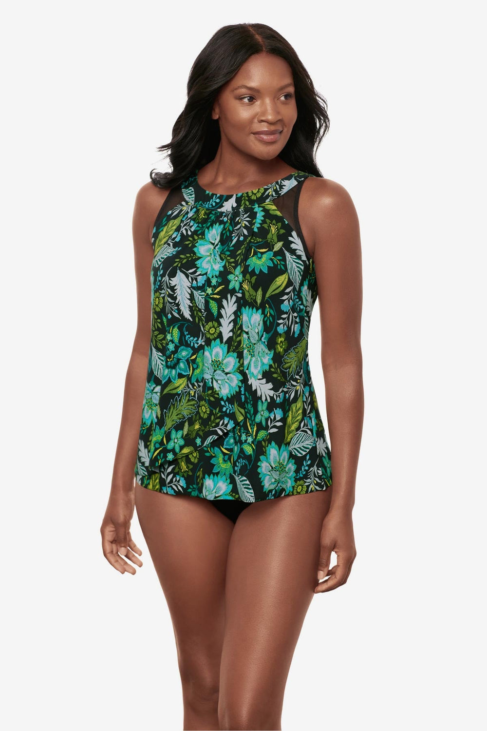 Ursula Tankini Top in Florica Black/Multi | Miraclesuit