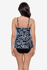 Ayla Tankini Top in Adorn Black/White | Miraclesuit