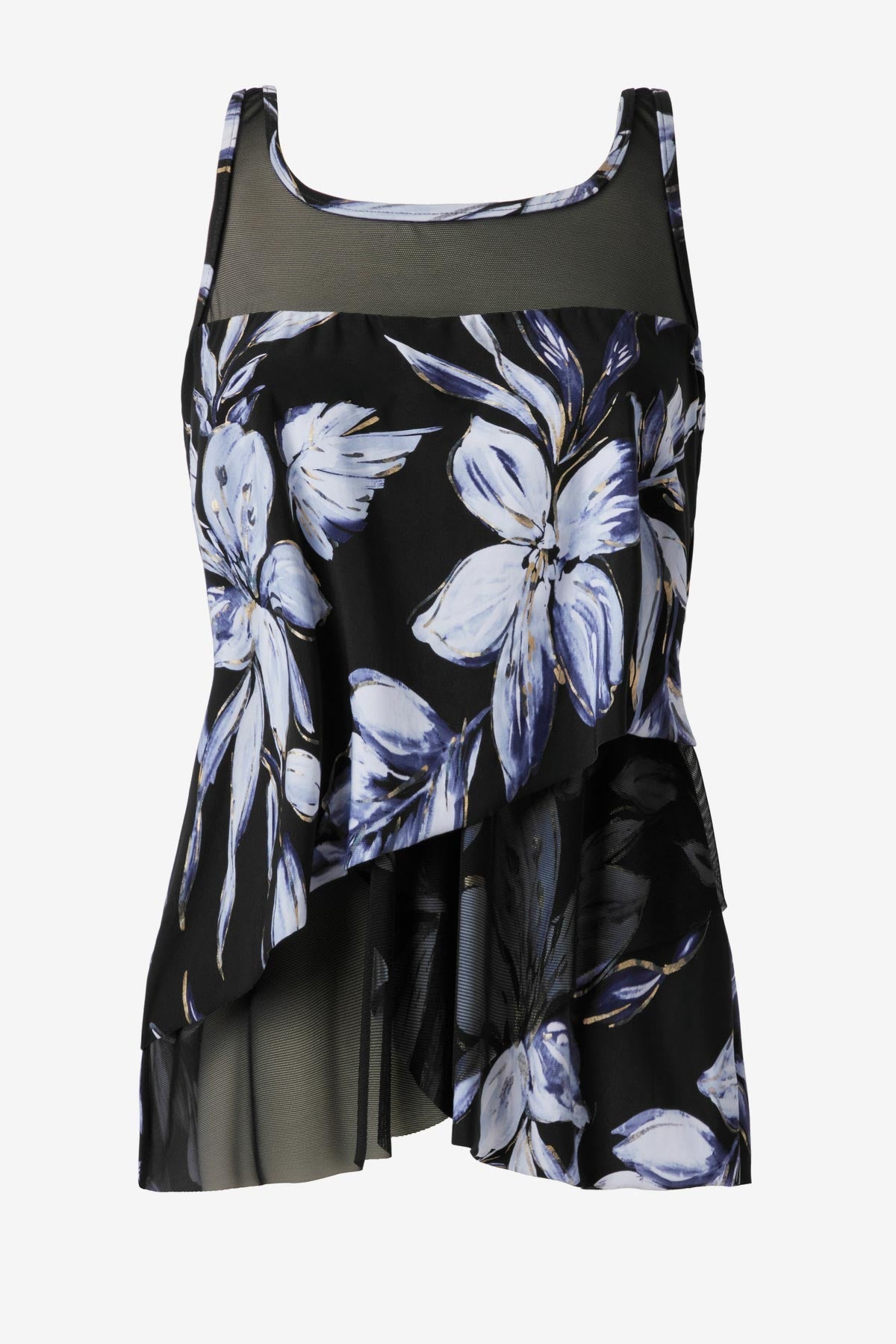 Mirage Tankini Top in Fiore Di Luna Black/White | Miraclesuit