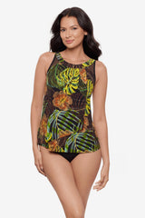 Ursula Tankini Top in Sunset Islet Black/Multi | Miraclesuit