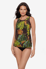 Ursula Tankini Top in Sunset Islet Black/Multi | Miraclesuit