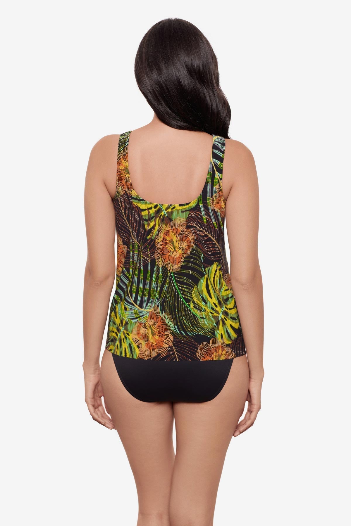 Ursula Tankini Top in Sunset Islet Black/Multi | Miraclesuit