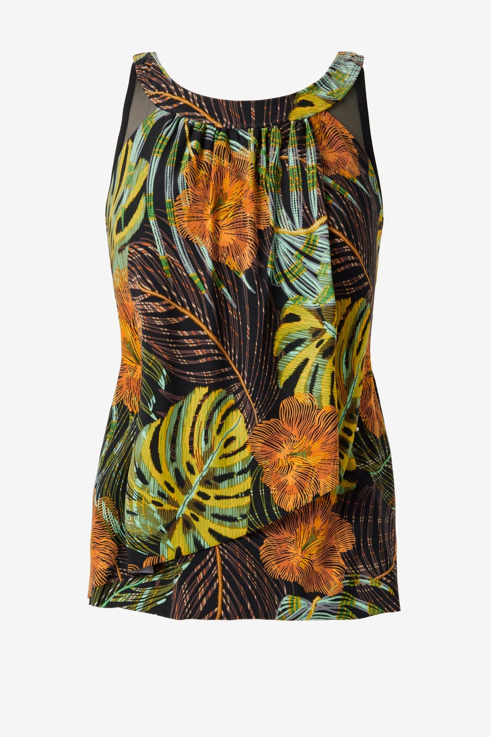 Ursula Tankini Top in Sunset Islet Black/Multi | Miraclesuit