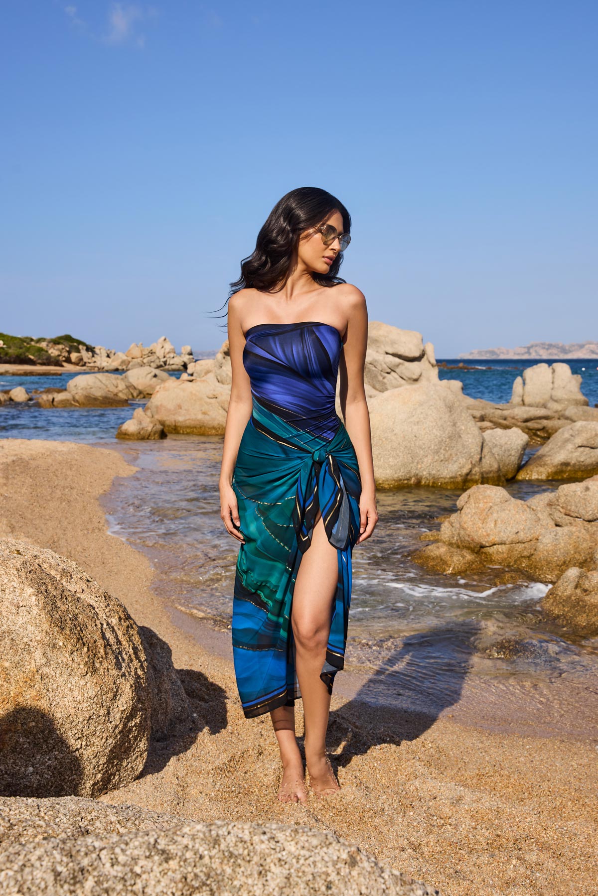 Pareo Cover Up in Maldiva Blue/Multi | Miraclesuit