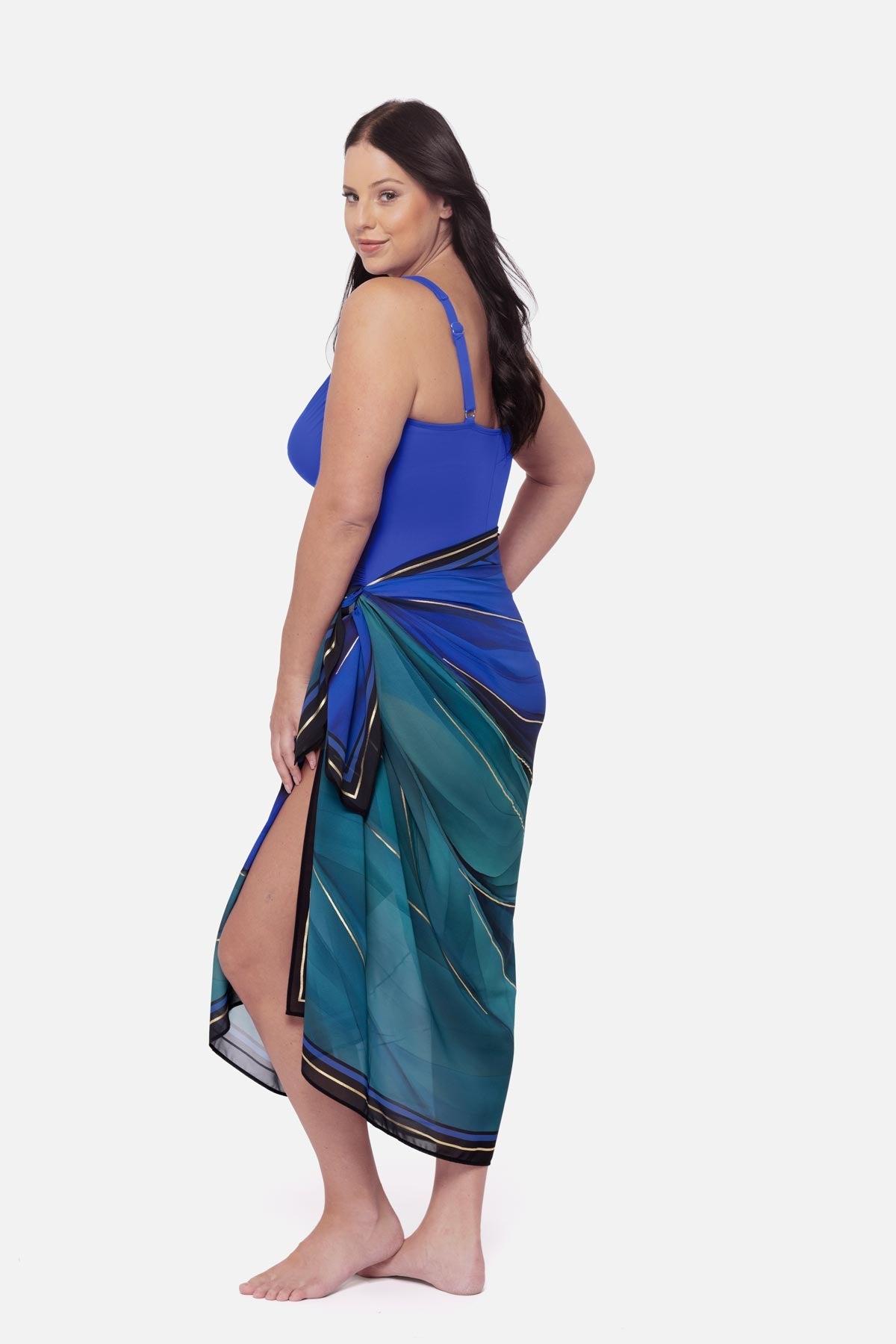 Plus Size Pareo Cover Up in Maldiva Blue/Multi | Miraclesuit