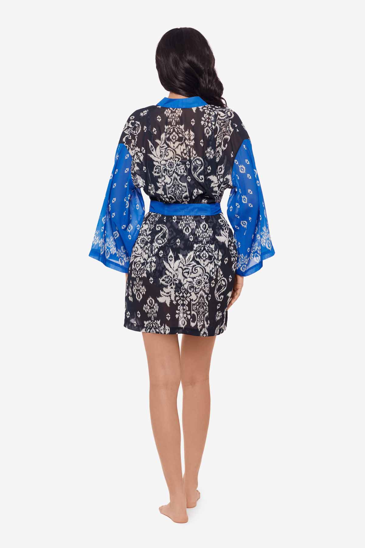 Talavera Kimono Swim Cover Up Midnight/White | Miraclesuit
