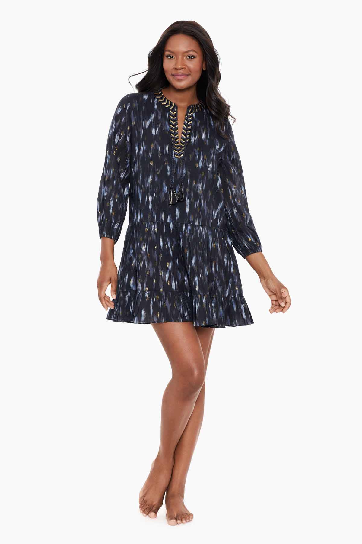 Bronze Reign Beach Dress Swim Cover Up Black/Multi | Miraclesuit