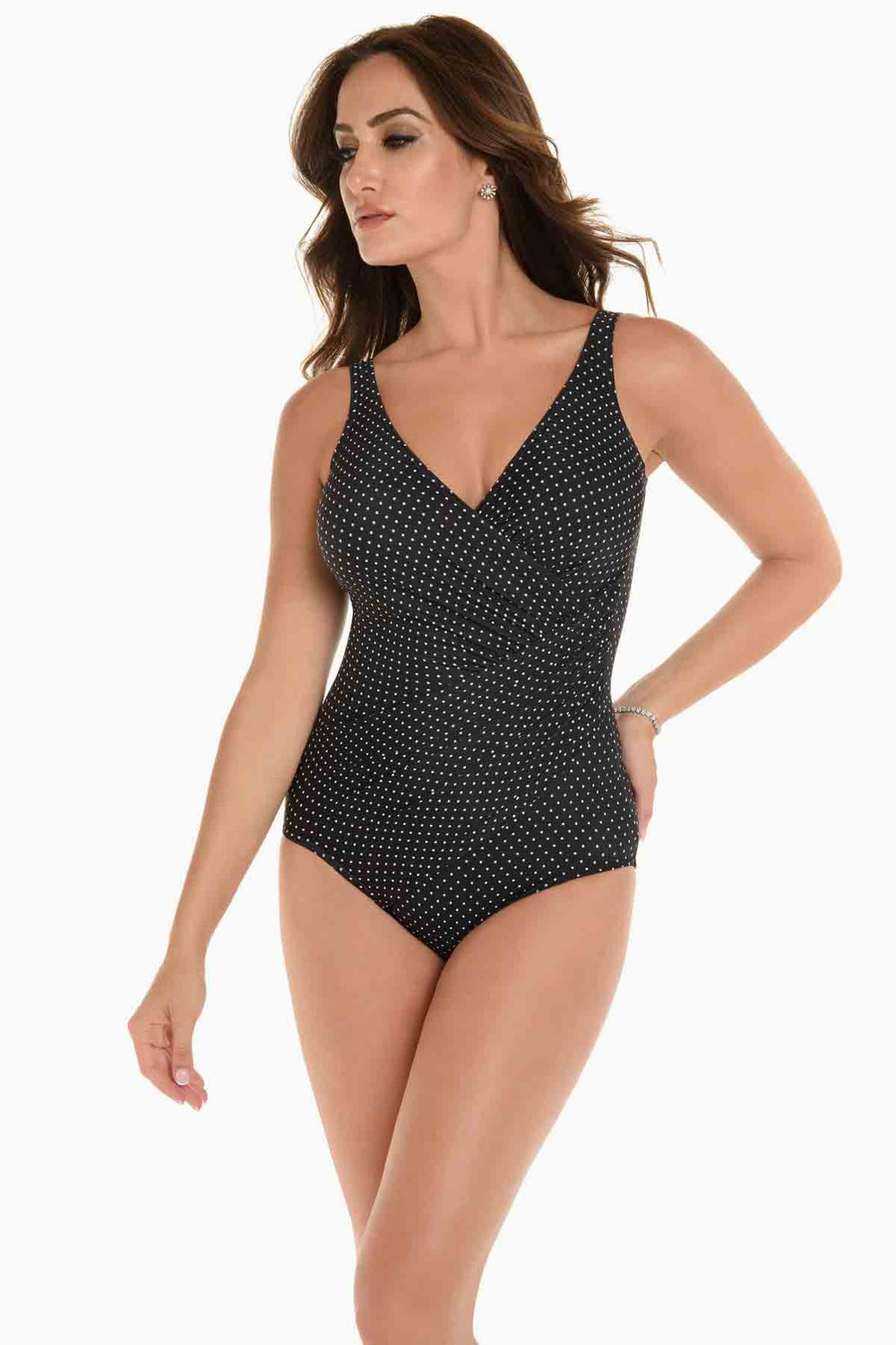 Pin Point Oceanus One Piece Swimsuit Black/White | Miraclesuit
