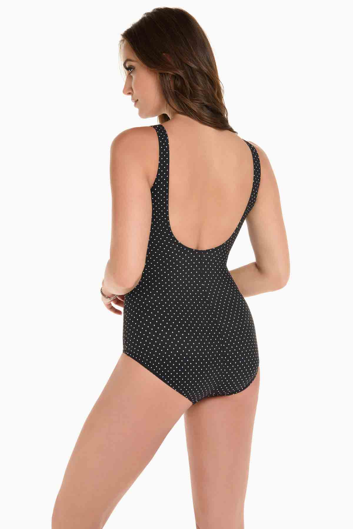 Pin Point Oceanus One Piece Swimsuit Black/White | Miraclesuit