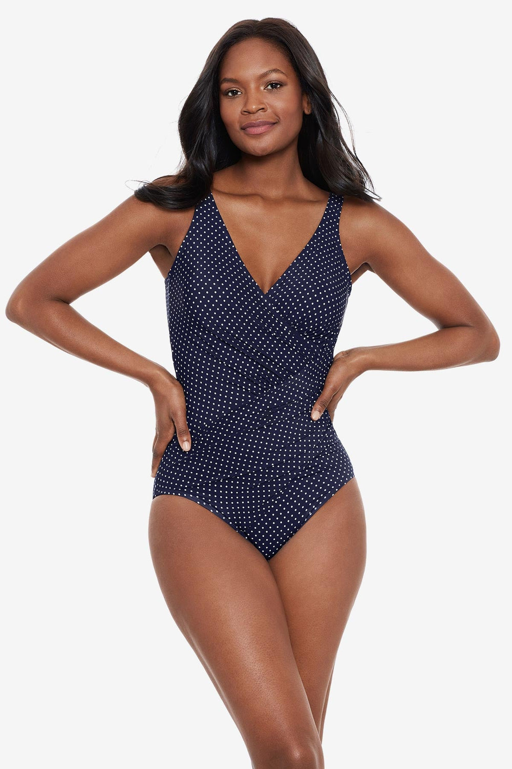Pin Point Oceanus One Piece Swimsuit Black/White | Miraclesuit