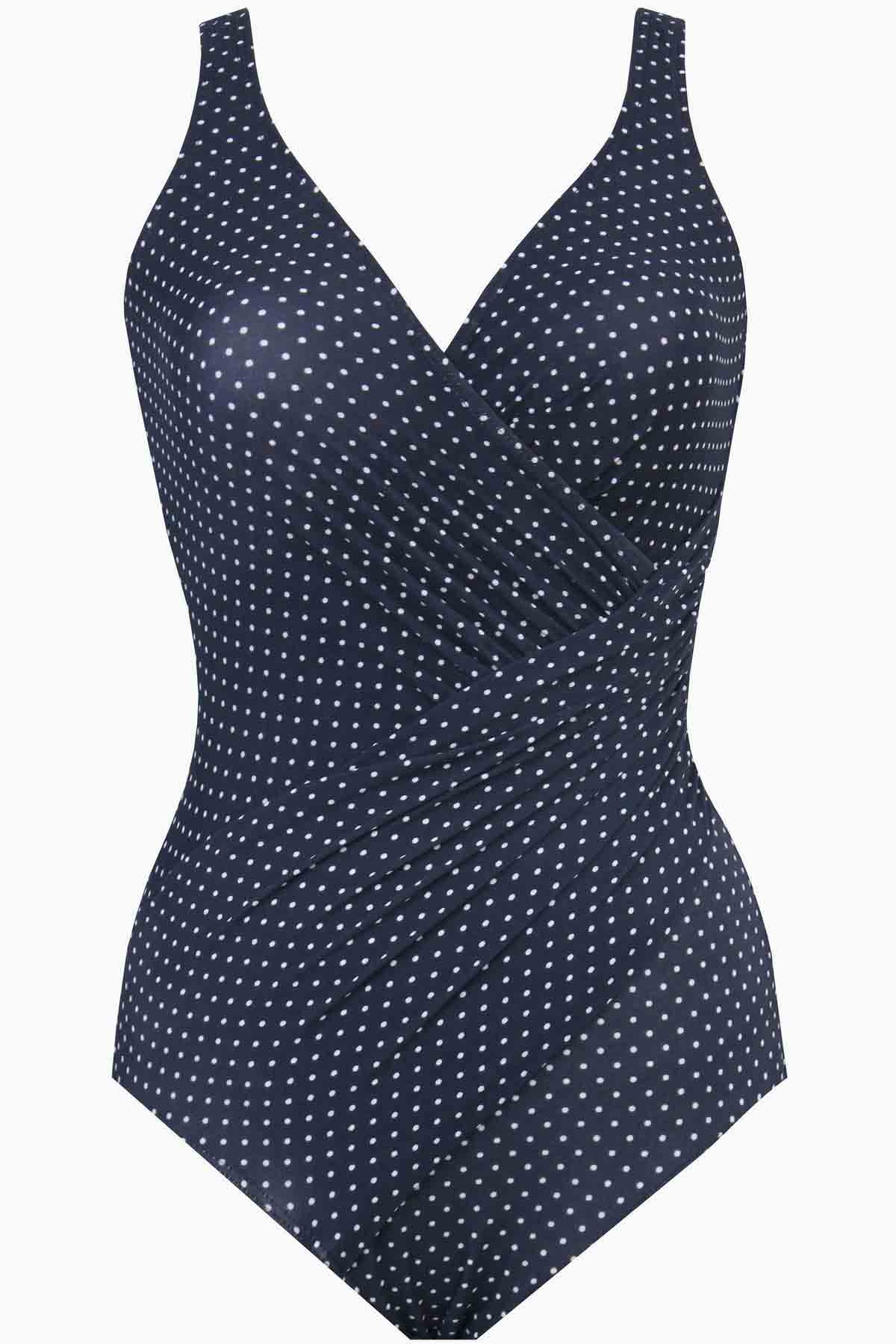 Pin Point Oceanus One Piece Swimsuit Black/White | Miraclesuit
