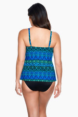 DD-Cup Love Knot Tankini Top in Ocean Ombre Blue/Multi | Miraclesuit