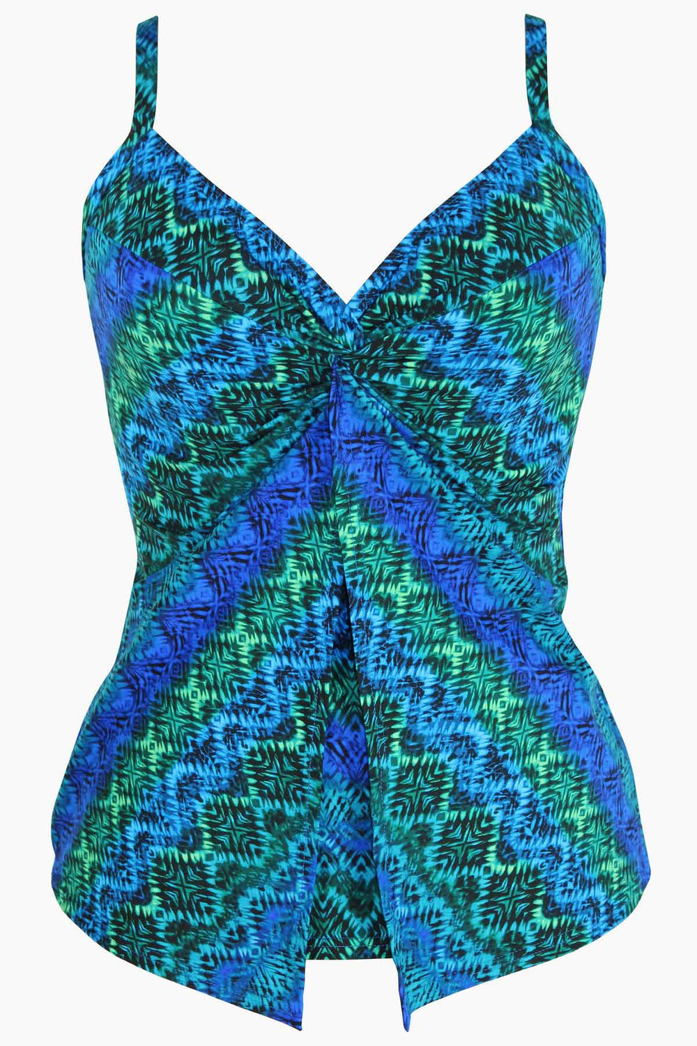 DD-Cup Love Knot Tankini Top in Ocean Ombre Blue/Multi | Miraclesuit
