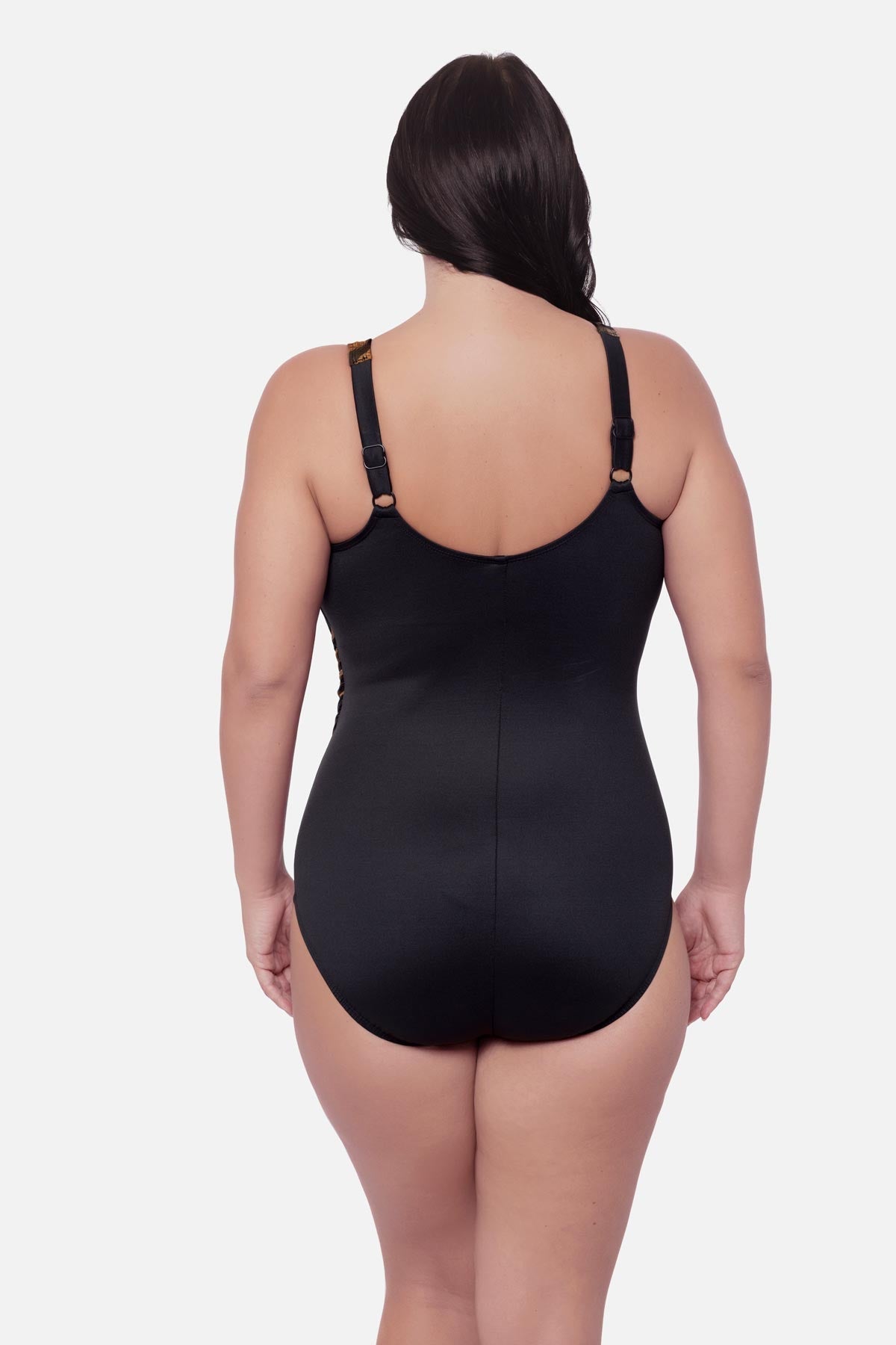 Plus Size Oceanus One Piece in Raya De Safari Black/Brown | Miraclesuit