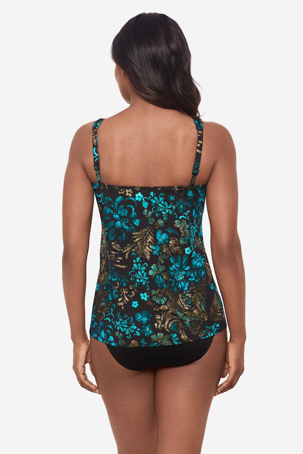 Flor De Mare Mirage Tankini Top Black/Multi | Miraclesuit
