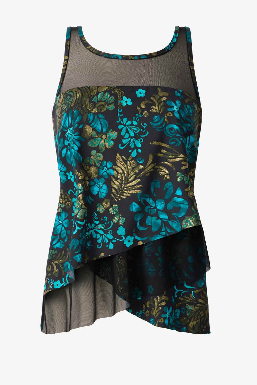 Flor De Mare Mirage Tankini Top Black/Multi | Miraclesuit