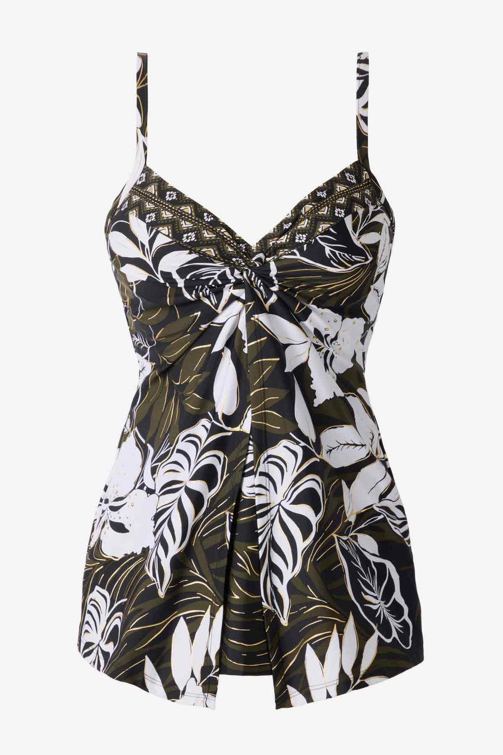 Elle Dorado Love Knot Tankini Top Black/Multi | Miraclesuit