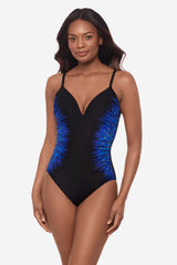 Paka Mayan Temptation One Piece Swimsuit Blue/Black | Miraclesuit