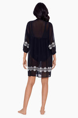 Shore Leave Beach Dress Swim Cover Up Black/White | Miraclesuit