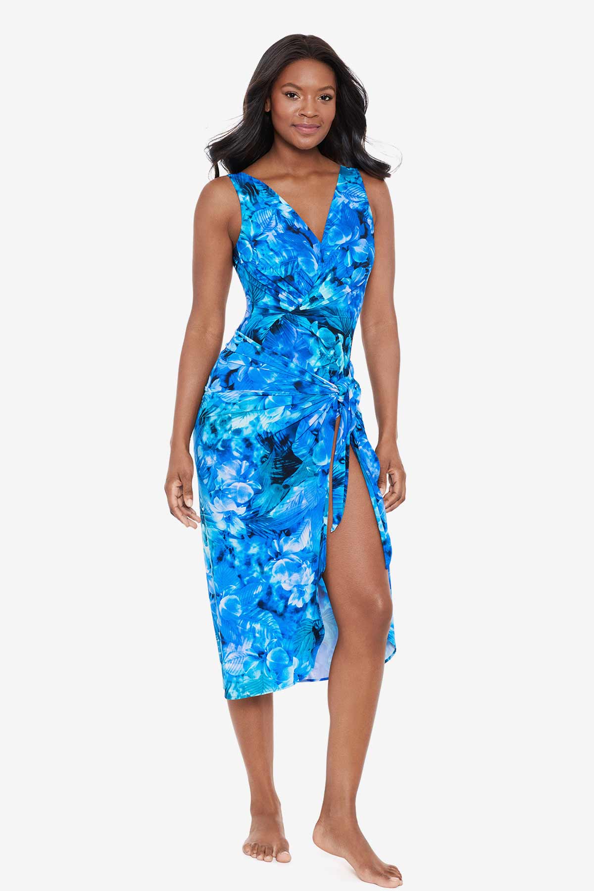 Sous Marine Long Sarong Swim Cover Up Blue/Multi | Miraclesuit