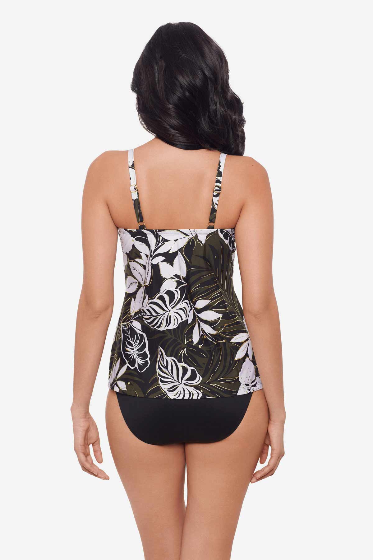 Elle Dorado Love Knot Tankini Top DD-Cup Black/Multi | Miraclesuit