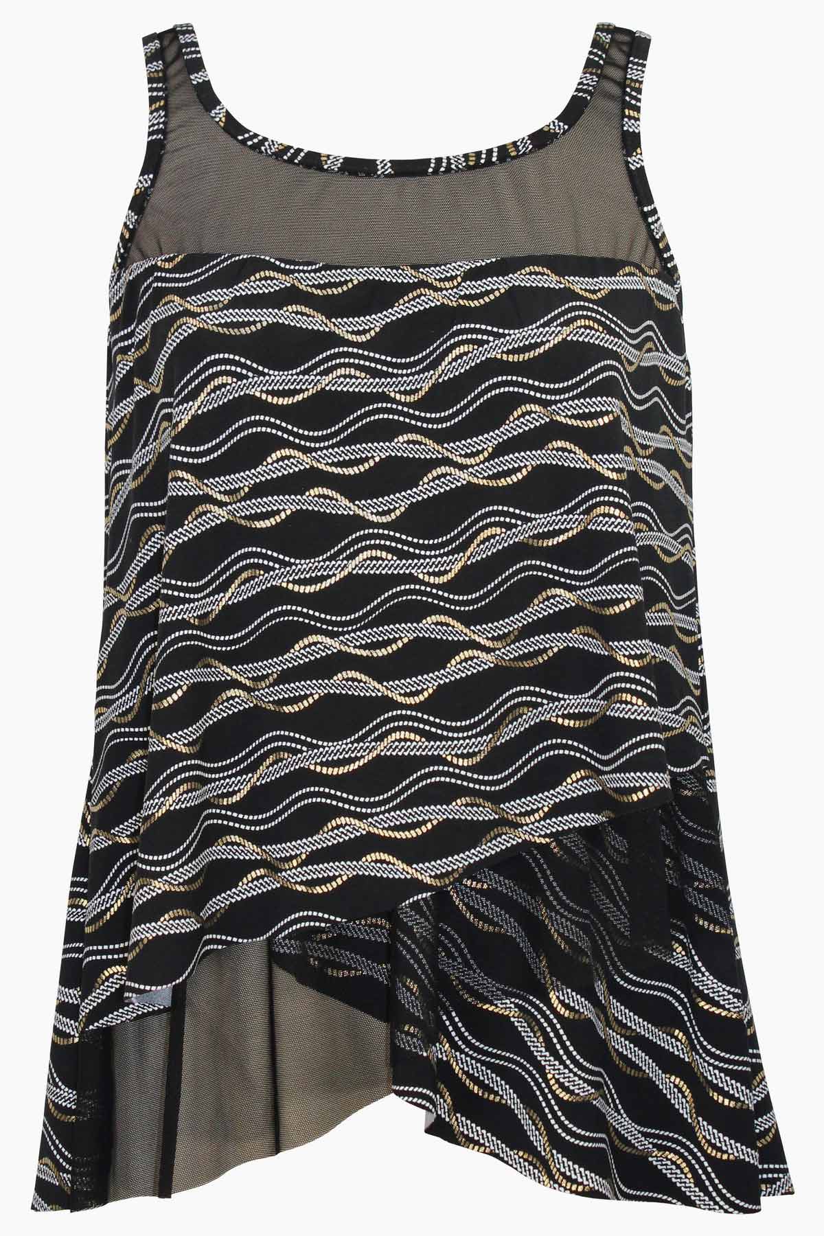 Linked In Mirage Tankini DD-Cup Black/Multi | Miraclesuit