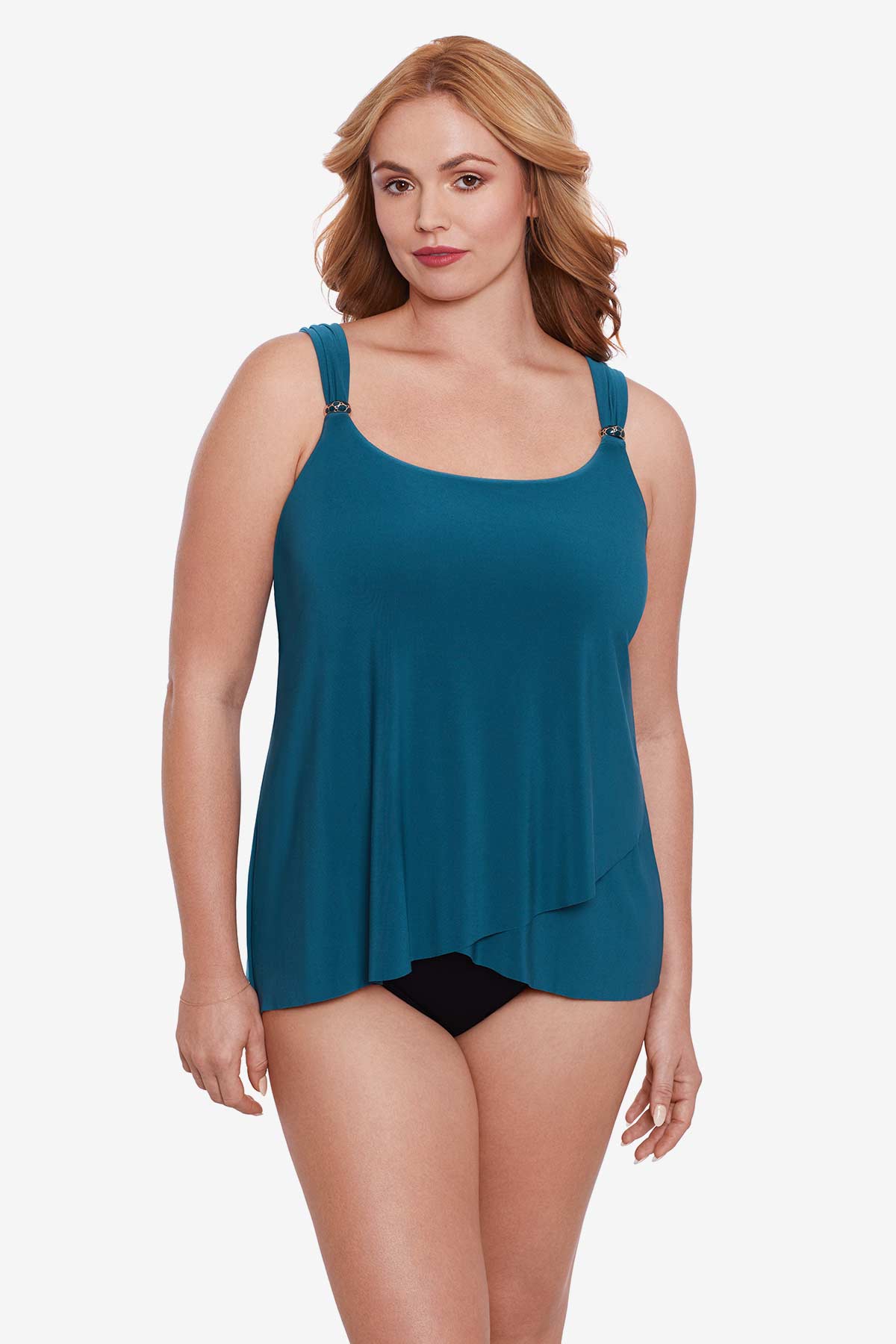 Plus Size Dazzle Tankini Top Cayenne | Miraclesuit