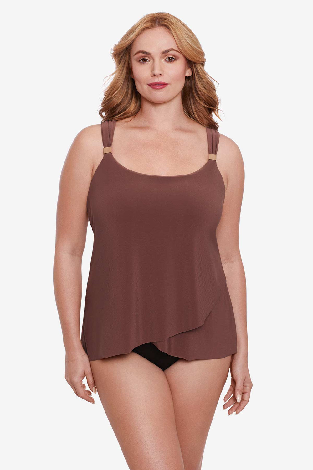 Plus Size Dazzle Tankini Top Cayenne | Miraclesuit