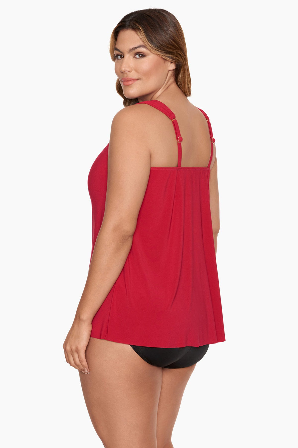 Plus Size Dazzle Tankini Top Cayenne | Miraclesuit
