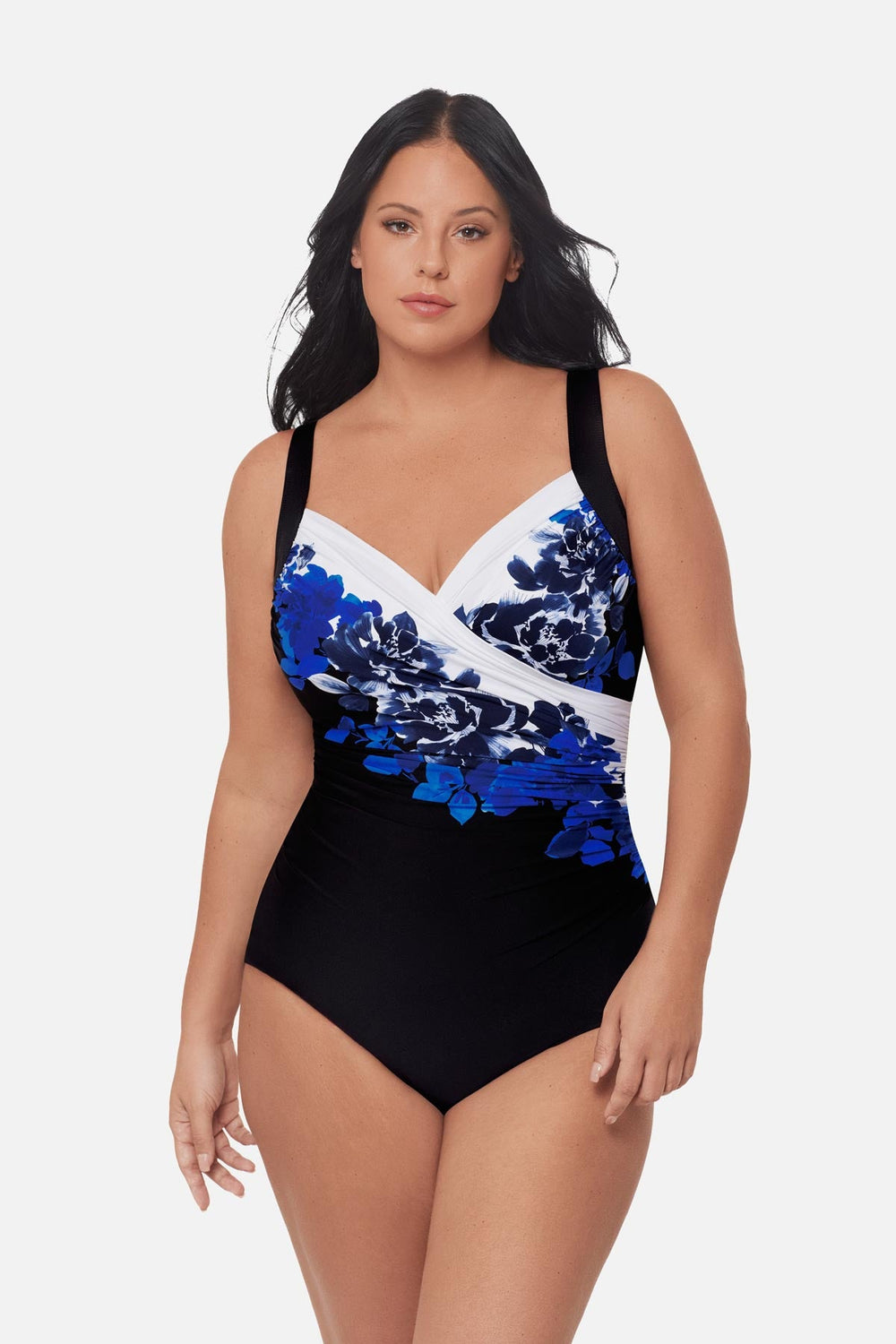 Plus Size Sanibel One Piece Swimsuit in Ombra Fiore Black/Multi | Miraclesuit