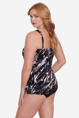 Plus Size Tempest Mirage Tankini Top Black/Brown | Miraclesuit