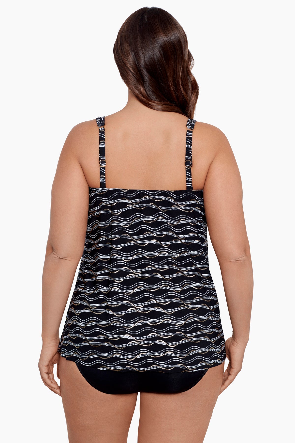 Plus Size Linked In Mirage Tankini Black/Multi | Miraclesuit