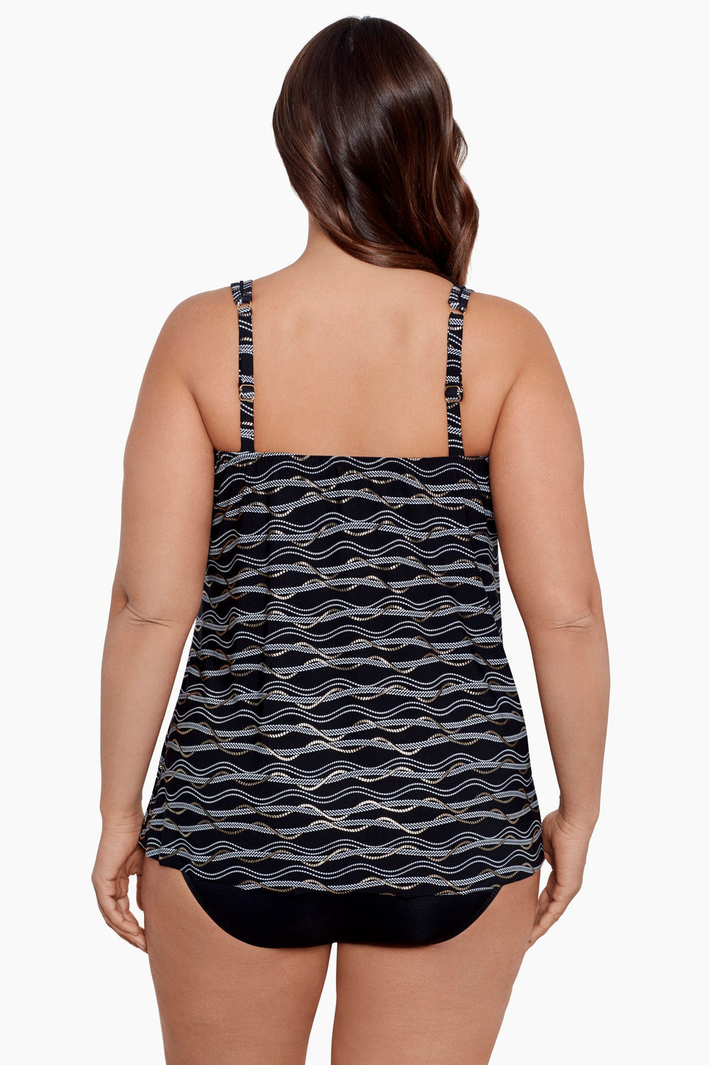 Plus Size Linked In Mirage Tankini Black/Multi | Miraclesuit