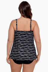 Plus Size Linked In Mirage Tankini Black/Multi | Miraclesuit