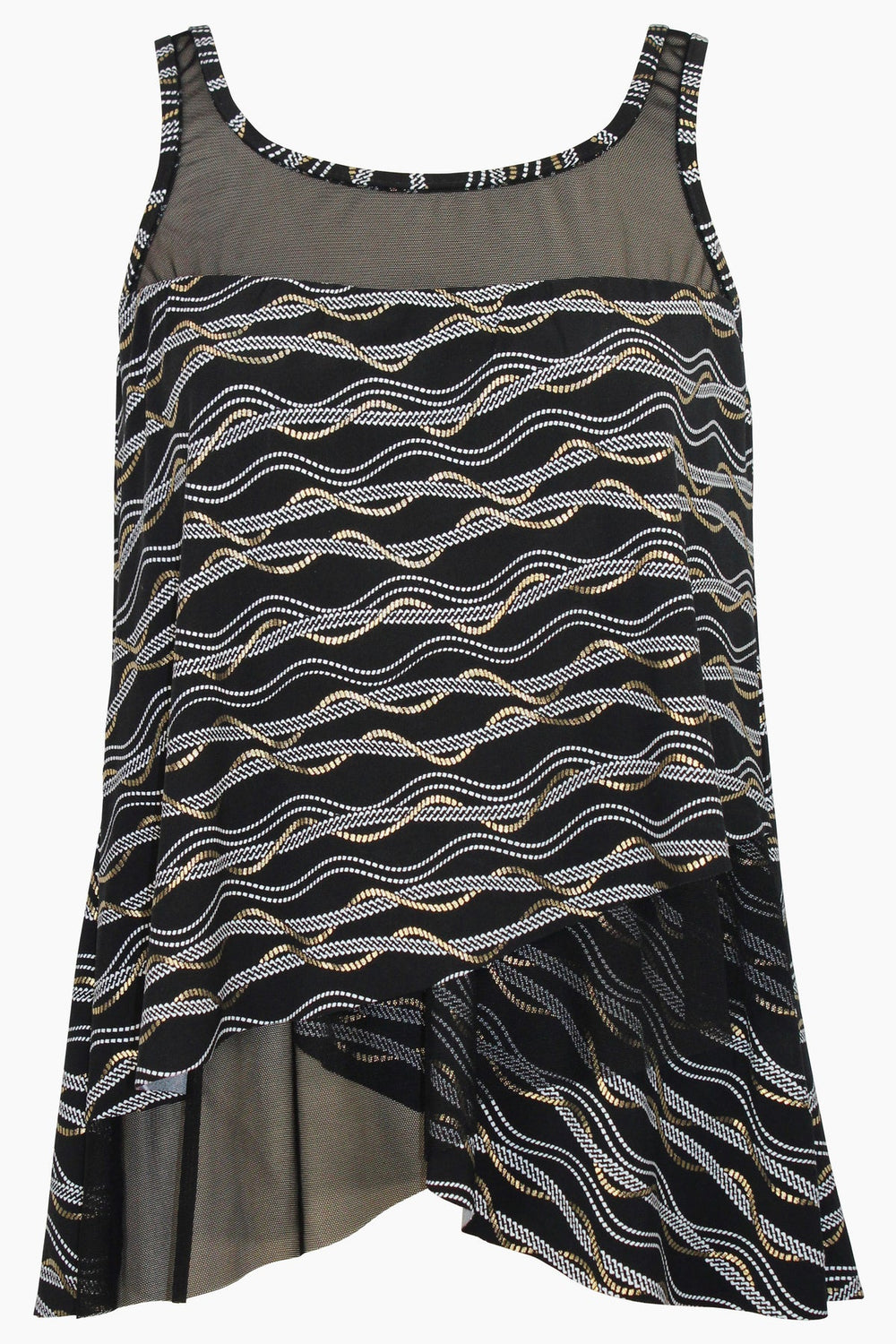 Plus Size Linked In Mirage Tankini Black/Multi | Miraclesuit