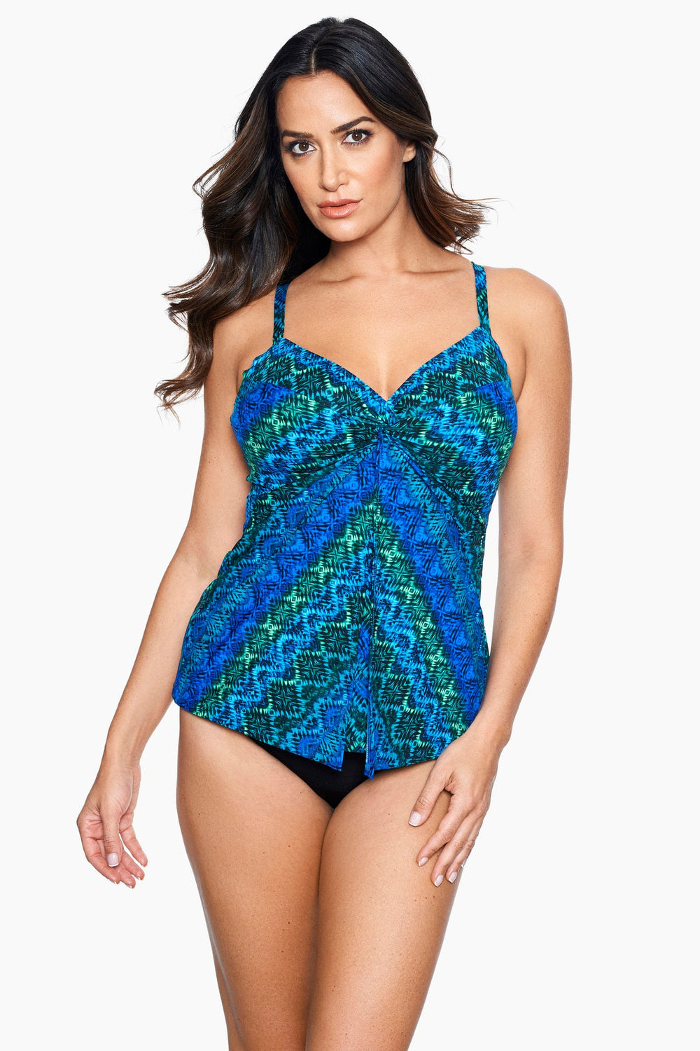 Love Knot Tankini Top in Ocean Ombre Blue/Multi | Miraclesuit