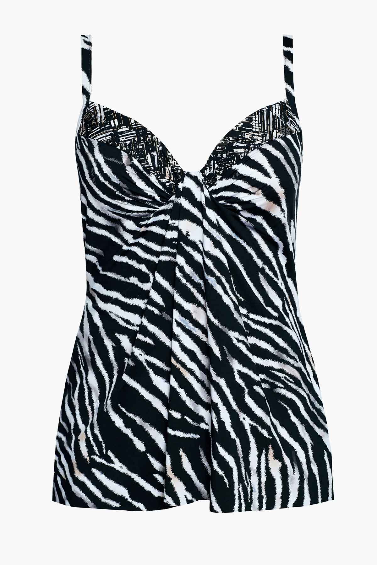 Tigre Sombre Marina Tankini Black/White | Miraclesuit