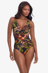 Botanico Crossover One Piece Swimsuit Black/Multi | Miraclesuit