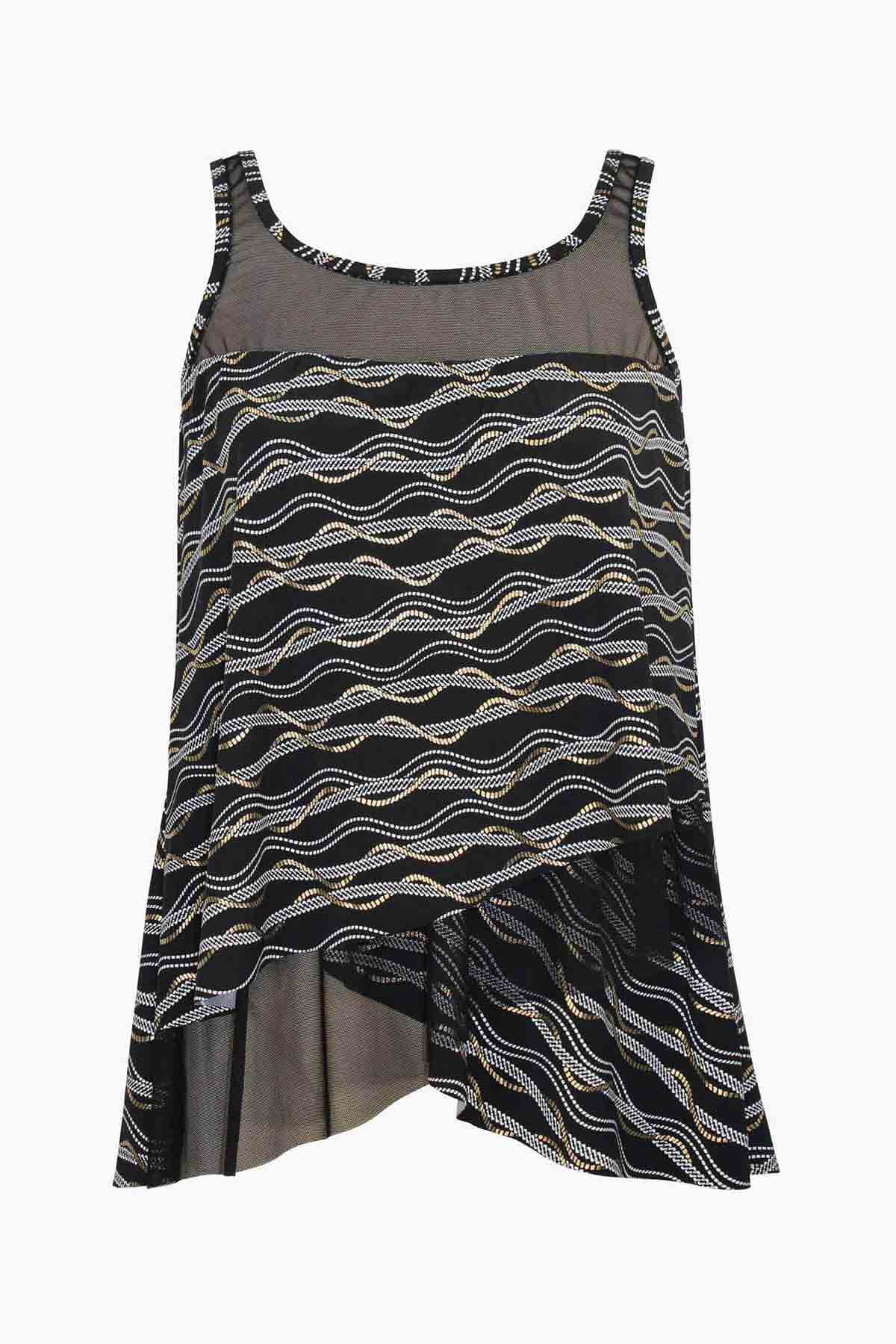 Linked In Mirage Tankini Black/Multi | Miraclesuit