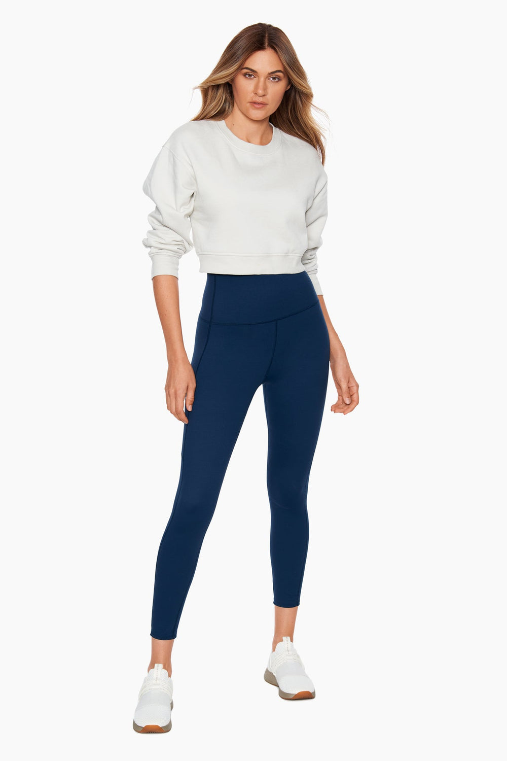 Navy Stitch Tummy Control Performance Leggings Dress Blues | Miraclesuit