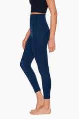 Navy Stitch Tummy Control Performance Leggings Dress Blues | Miraclesuit