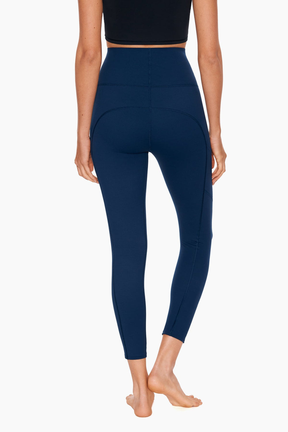 Navy Stitch Tummy Control Performance Leggings Dress Blues | Miraclesuit