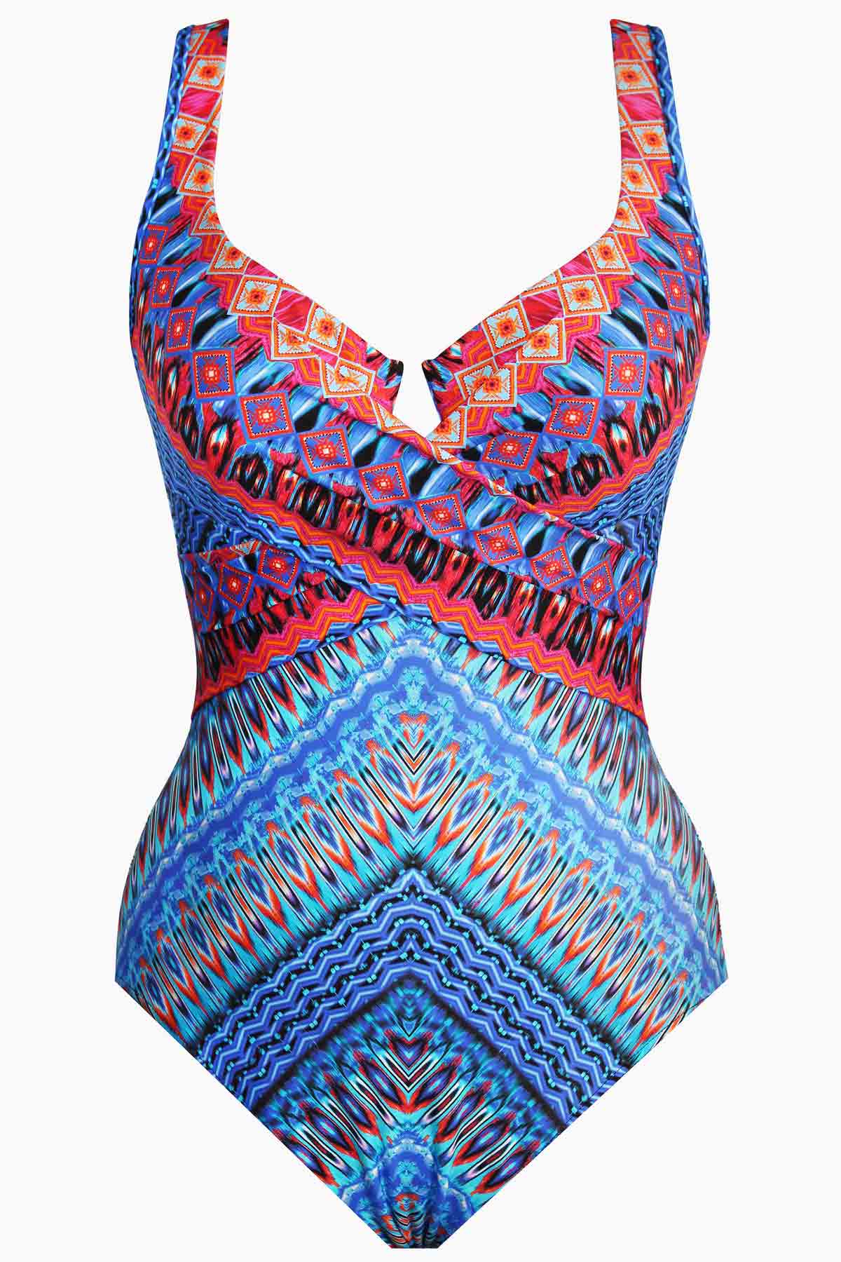 Casablanca Criss Cross One Piece Blue | Miraclesuit