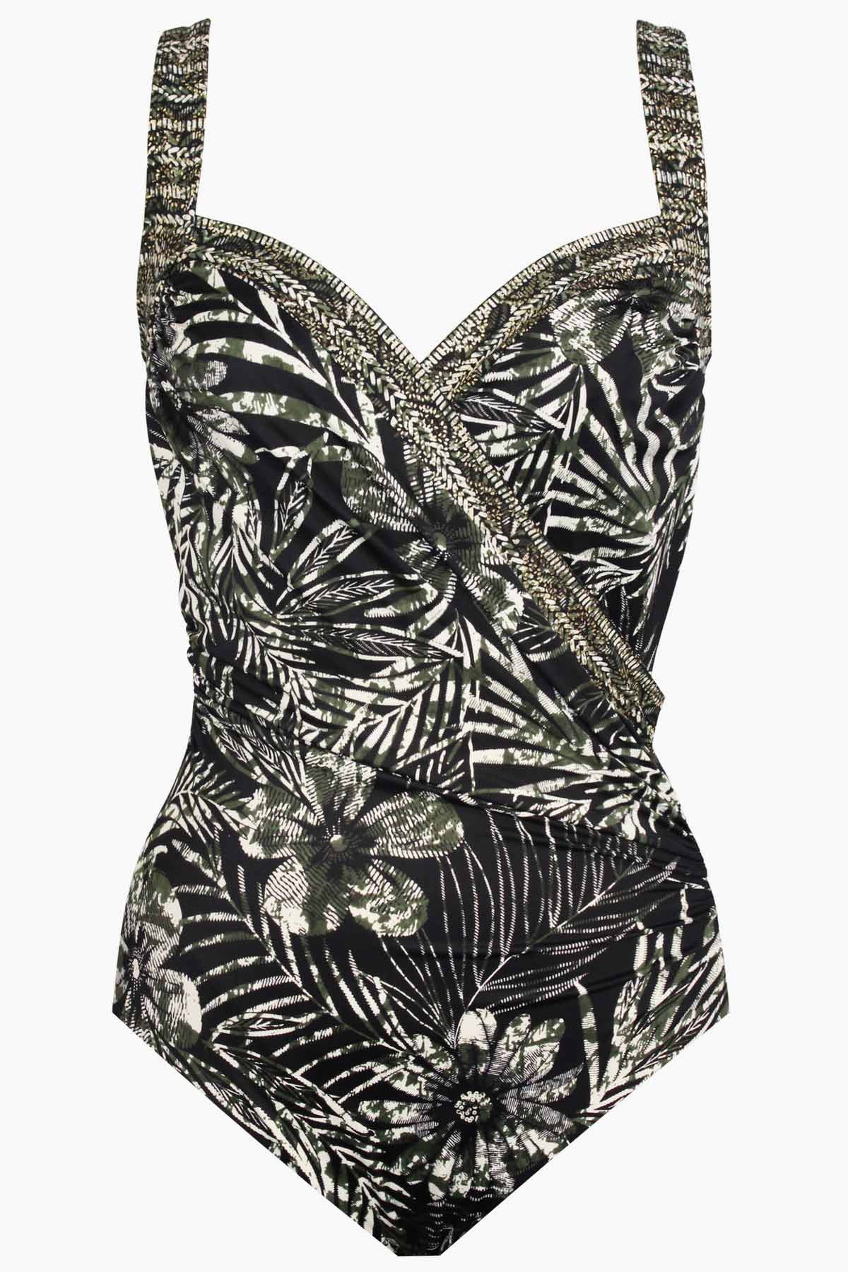 Zahara Sanibel One Piece Swimsuit Black/Multi | Miraclesuit