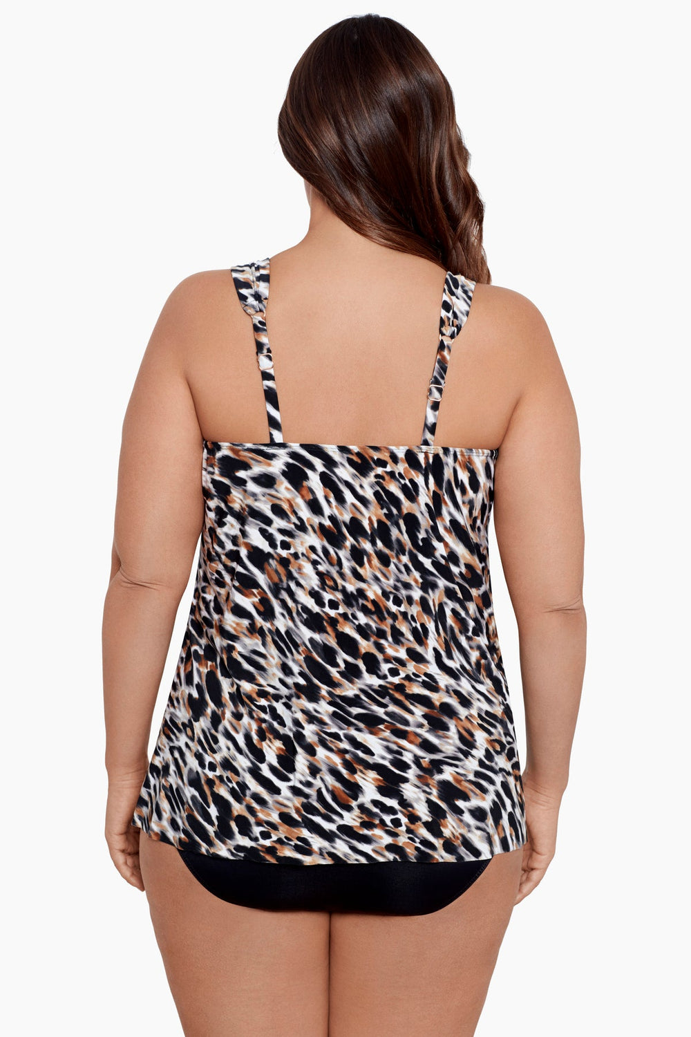 Plus Size Fur Realz Dazzle Tankini Brown/Multi | Miraclesuit