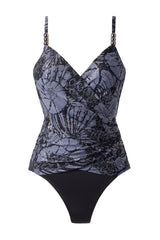 Magicsuit Shell Beach Louise One Piece Swimsuit Black/Multi | Miraclesuit
