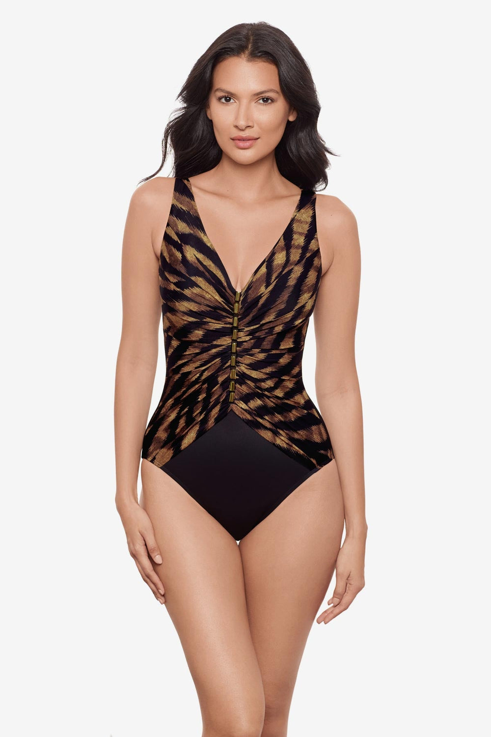 Charmer One Piece in Raya De Safari Black/Brown | Miraclesuit