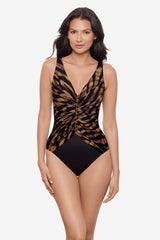 Charmer One Piece in Raya De Safari Black/Brown | Miraclesuit