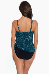 Magicsuit Shadow Dot Winnie Tankini Teal/Black | Miraclesuit