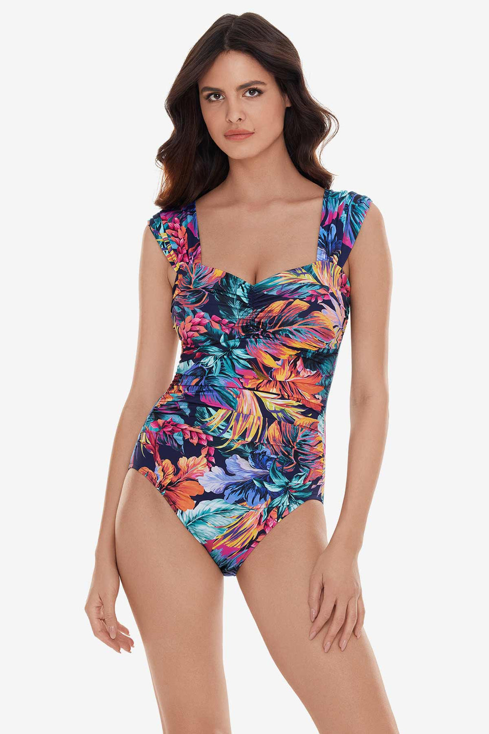 Natalie One Piece in Belize Navy/Multi | Miraclesuit